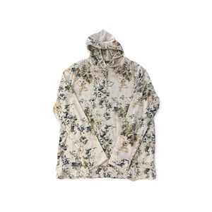 A NWT Large Denim and Flower Hoodie Sweatshirt